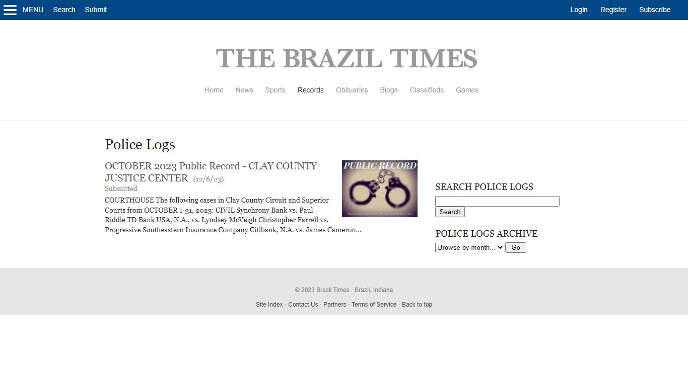 Police Logs | Brazil Times